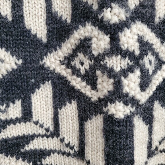 Lauren Ralph Lauren PP Wool Sweater Aztec Snowflake Mock Neck Charcoal Petite - Picture 9 of 11